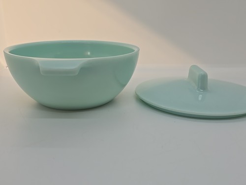 Aqua Sugar Bowl Tab Handles & Lid 1950 Lifetime Ware Melamine Watertown - Picture 8 of 9