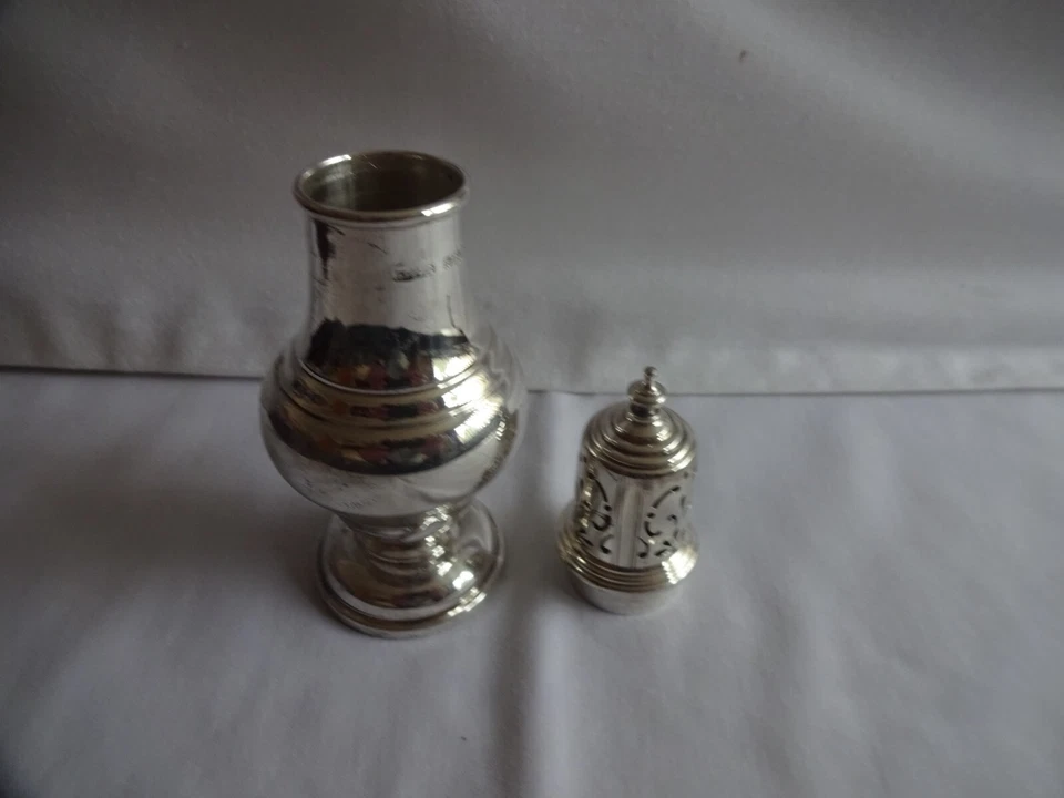 Арт деко клеймо стерлингового серебра сахар заклинатель, Бирмингем 1934 высота 14 см - Изображение 4 из 4