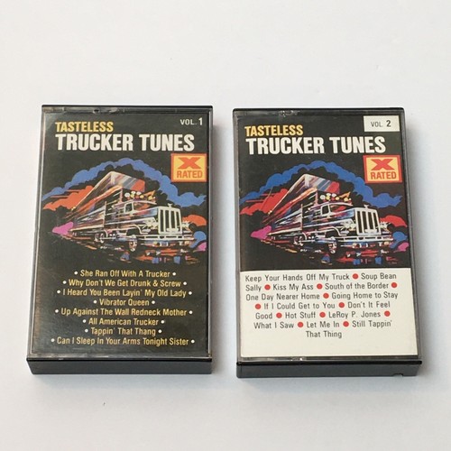 Tasteless Trucker Tunes LOT Volume 1 and 2 Cassette Trucker Trax 1989 Rated X