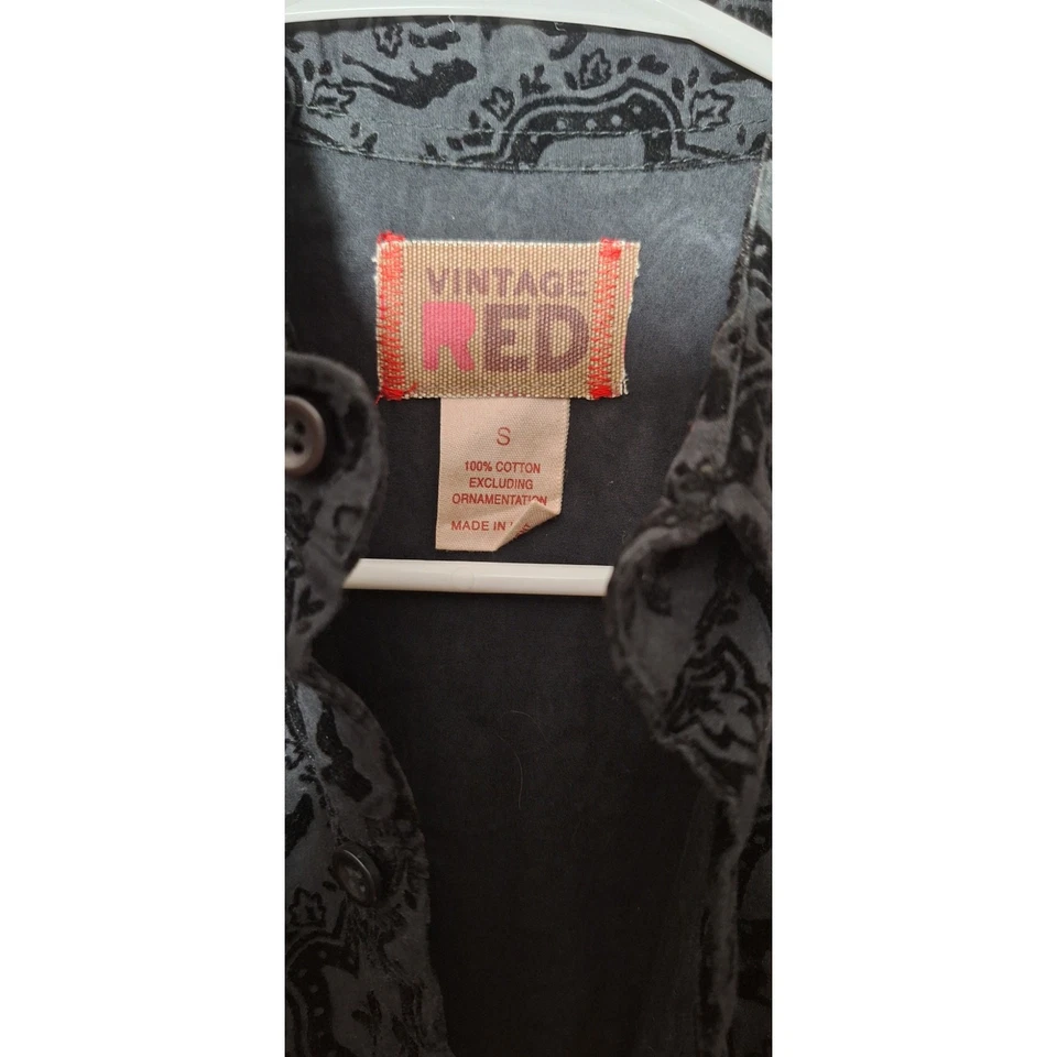 'Vintage Red' Hombre Negro/Gris "Mudflap Girl" Camisa Botón - Terciopelo - ¡Camisa Club! Foto 2 de 4