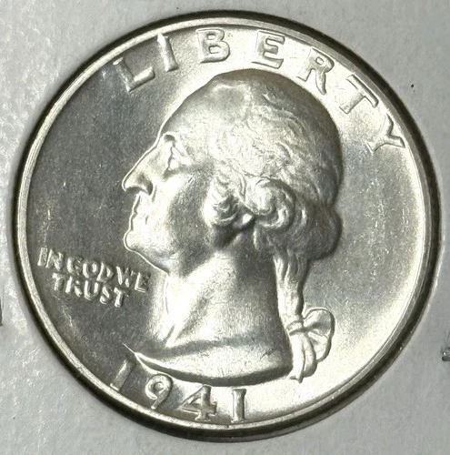 1941-P ** WASHINGTON SILVER QUARTER ** Gem BU ** Blast White **