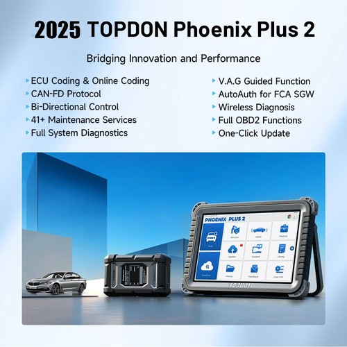 2025 TOPDON Phoenix Plus 2 FULL System Active Diagnostic Scanner Tool ECU Coding - Picture 2 of 17