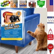 12 Pack Double-Sided Cat Scratch Protector Tape - Clear Furniture Shield