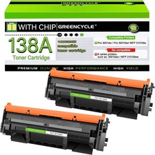 2PK W1380A Toner with Chip For 138A HP LaserJet Pro 3001dw 3001fdw MFP 3101fdw