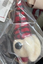 Pottery Barn Gnome Felt country Christmas ornament plaid buffalo check New
