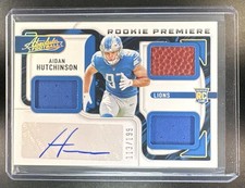 2022 Absolute Aidan Hutchinson #213 Rookie RC Premiere Materials Quad Auto /199
