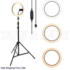 10" LED Ring Light w/Selfie Stick & Tripod Stand Kit for Phone Video Live Stream