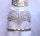 Vintage Current Silver Tone Hematite Rhinestone Bangle Cuff Bracelet Lot — photo 6
