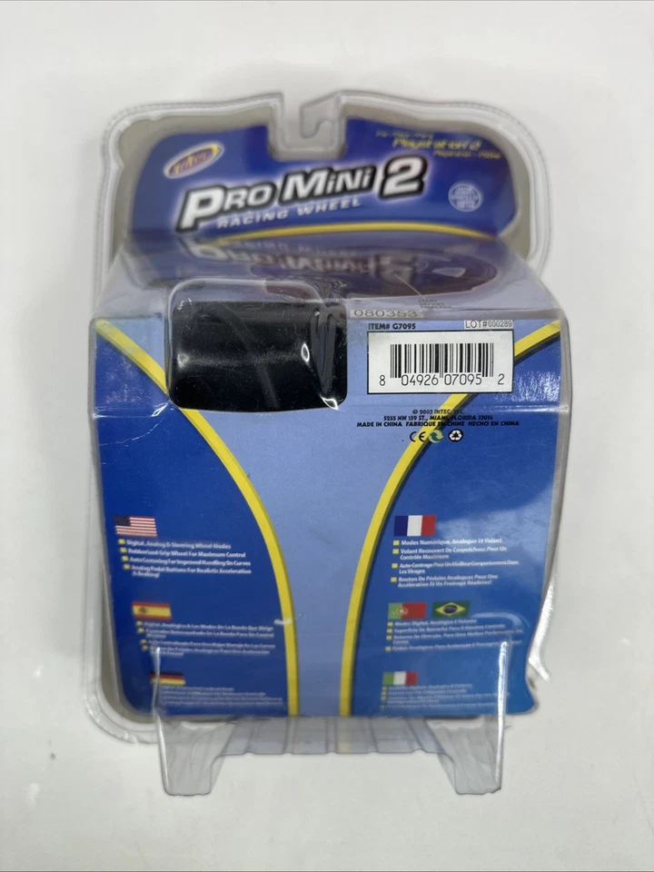 Intec Playstation 2 Pro Mini 2 Racing Steering Wheel For PS2 PS1 New Sealed - Image 3 of 3