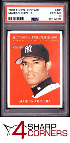 2010 TOPPS HERITAGE #483 MARIANO RIVERA YANKEES SP HOF PSA 10