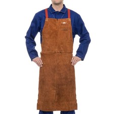 Weldas Schwei&szlig;ersch&uuml;rze Rindspaltleder Lava Brown 60 cm Ledersch&uuml;rze