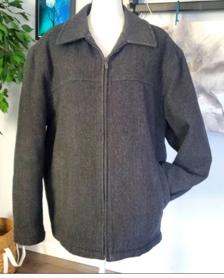 DOCKERS PREMIUM Insulated Wool Blend Herringbone Car Coat Blokecore Quiet Luxury - Image 4 of 4