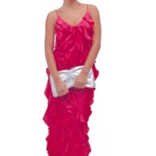 $198 By Anthropologie Bias-Cut Ruffled Midi Dres pink S