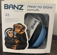 Baby BANZ Hear No Blare Earmuffs Infant Hearing Ear Protection 0-2 Years Blue