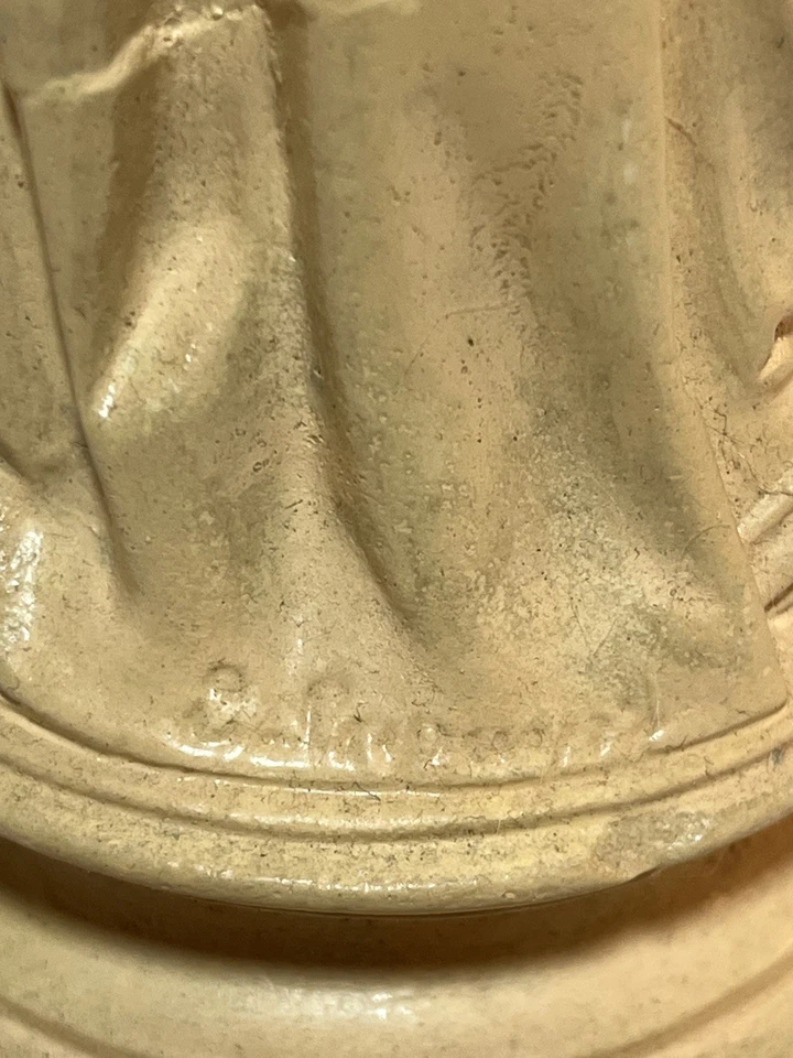 Statue plâtre Saint Joseph et Enfant Jésus signée Pieraccini P.P. étoile - Photo 4/4