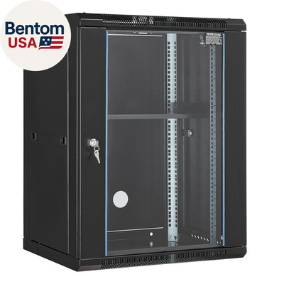 15U Wall Mount Network Server Cabinet, 18'' Deep, Server Rack Cabinet Enclosure,