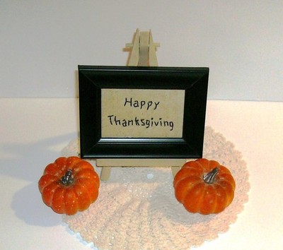 Primitive Thanksgiving mini framed stitchery-shelf sitter-tiered tray decor
