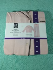 Member's Mark Women's Super Soft Drawstring Notch Collar Pajama Set Pink Sz XXL