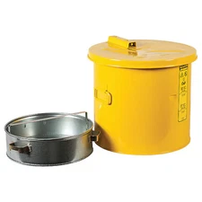 Justrite 27813 Wash Tank, Steel, 3.5 Gal, Yellow
