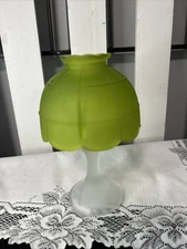 Fairy Lamp Westmoreland Frosted Clear Satin Glass Base/green Frosted Shade