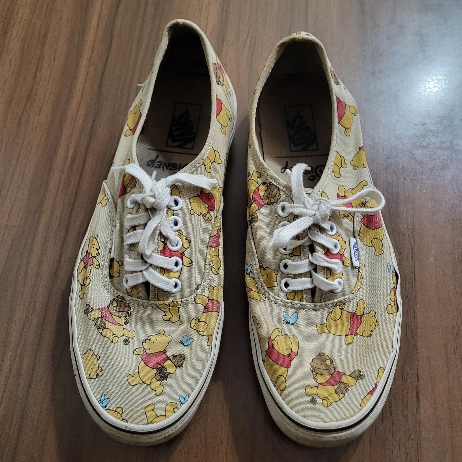 Scarpe Disney Vans uomo taglia 10 5 donna 12 Winnie the Pooh tela stringate giallo