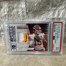 PSA 9 2018 Panini Rookies and Stars Authentic Relic Patrick Mahomes 16/49