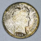 1907-S Barber Dime 90% Silver San Francisco Mint Liberty Head USA Coin