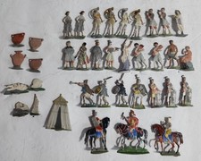 VINTAGE TIN FLAT KILIA ZINNFIGUREN ROMANS CITIZENS SOLDIERS SCENES GERMANY 36 PC