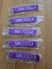 Lot of 5 - Barefoot Wines Promotional Purple Wrist Keychain - NEW