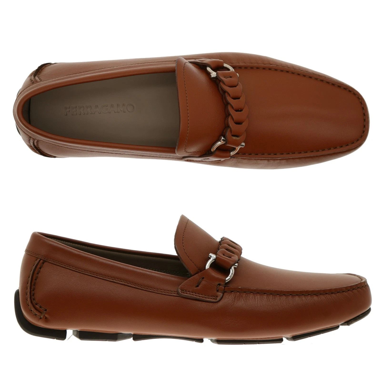 Ferragamo — Salvatore Ferragamo Stuart 3 Brown Leather Size 10 US New