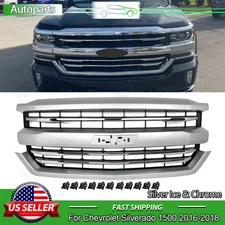 Silver Ice Metallic For 2016-2018 Chevy Silverado 1500 High Country Front Grille