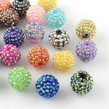100Pcs 20mm Acrylic Resin Rhinestone Disco Ball Beads for Crafts