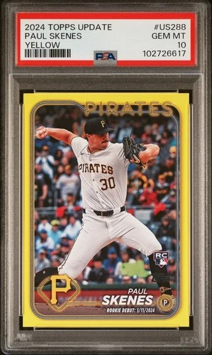 2024 Topps Update Paul Skenes #US288 Yellow PSA 10 Gem Mt Rookie Card RC🔥