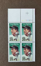 US Scott # 2417- MNH 1989 25c Plate Block of 4 - "American Sports - Lou Gehrig"