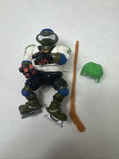 Vintage 1991 TMNT Hockey Player Leonardo Action Figure Slap Shot Leo 101