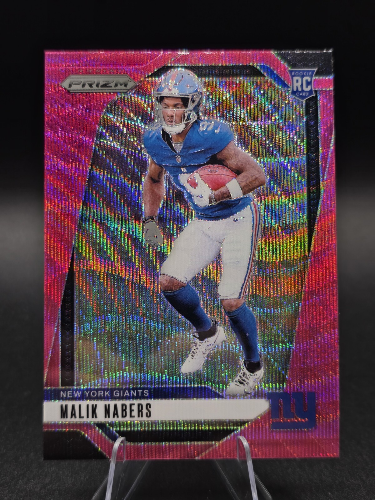 2024 Panini Prizm - Rookies Malik Nabers #370 Pink Wave Prizm (RC)