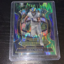 2025 Panini Select - Concourse Puka Nacua #21 Black & Green Shock Prizm