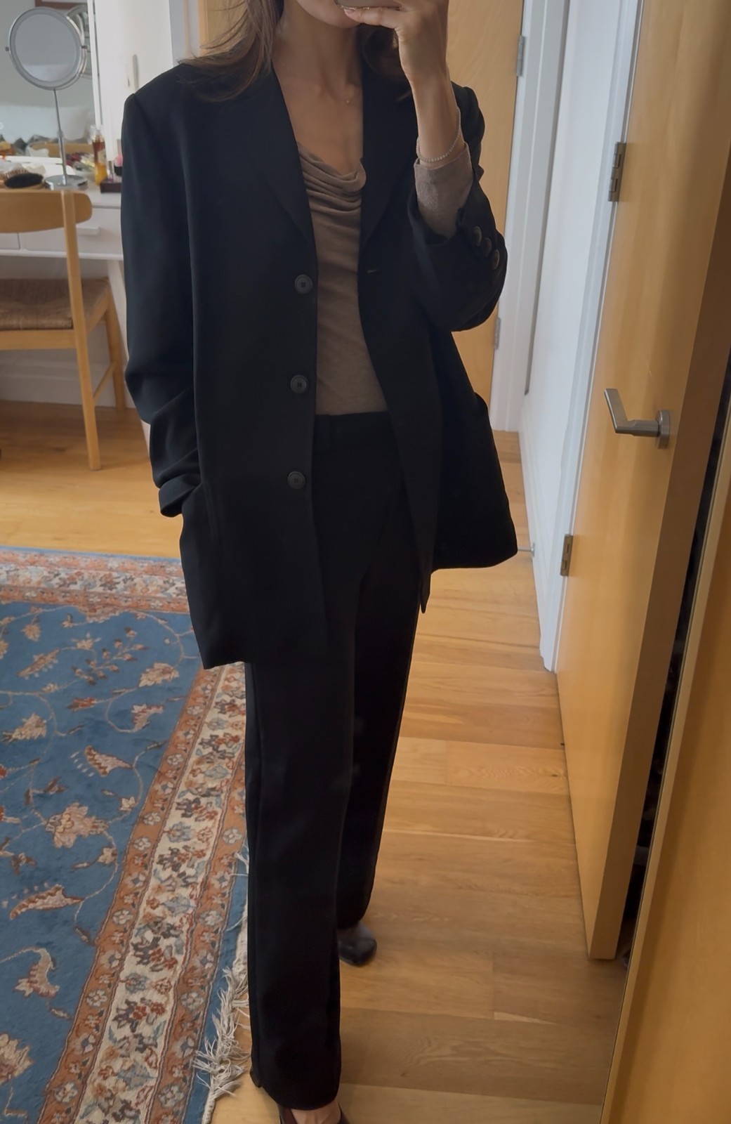 Black Tailored Blazer Jacket Structured Shoulder … - image 5