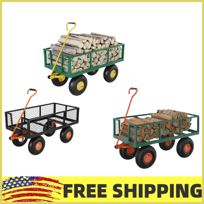 #ad 500 900 1200 LBS Steel ATV UTV Trailer Tow Behind Dump Cart for Lawn Mower Yard $148.99