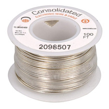 3816-100 Tinned Copper Bus Bar Wire 18 AWG, Silver