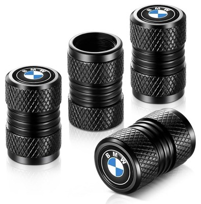 #ad Black And Silver Bmw Valve Stem Covers 4 Pack New $4.99
