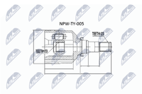 NTY NPW-TY-005 Gelenksatz Antriebswelle Getriebeseitig, Vorderachse FüR Toyota