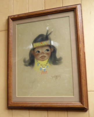 GERDA CHRISTOFFERSEN, LISTED LITTLE INDIAN CHILD, MONTANA CANADA MODERN FOLK ART