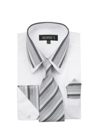 Men's fashion dress shirt 60% Cotton 40% Polyester Collar Match Tie Design A 611 - Picture 14 of 14