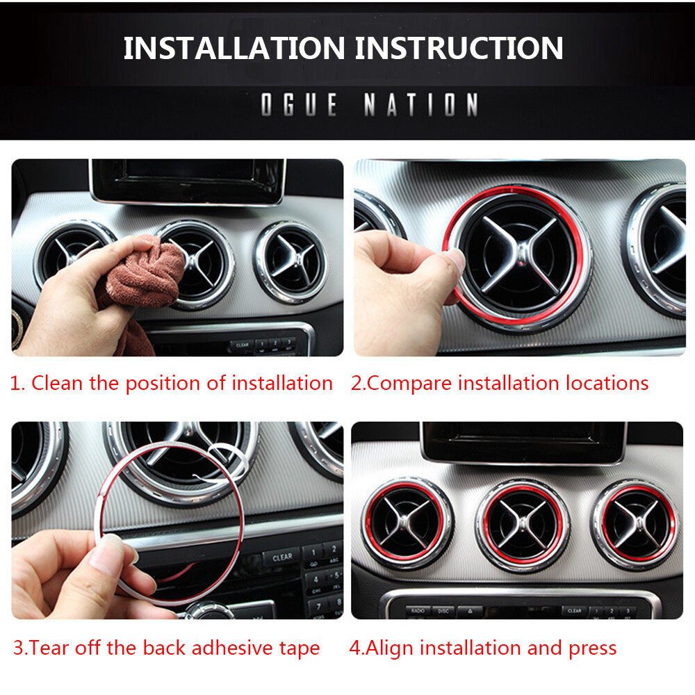 Mercedes Benz A/B/CLA/GLA Air Con Vent Outlet Ring Cover Trim, Car Accessories, Accessories On - Foto 2