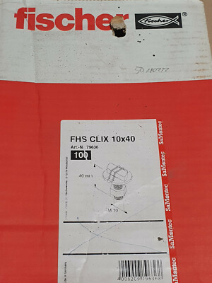 50 Fischer Hammerkopfschraube FHS Clix 10x40 M10 Profil Schienen Schrauben Halfe