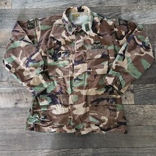 US Army Airborne Field Jacket Mens Large Woodland Camo Vintage Military