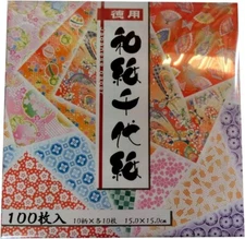 Komon Washi Chiyogami 10 Print 6 in 15 cm 100 sheets Made in Japan S-3585