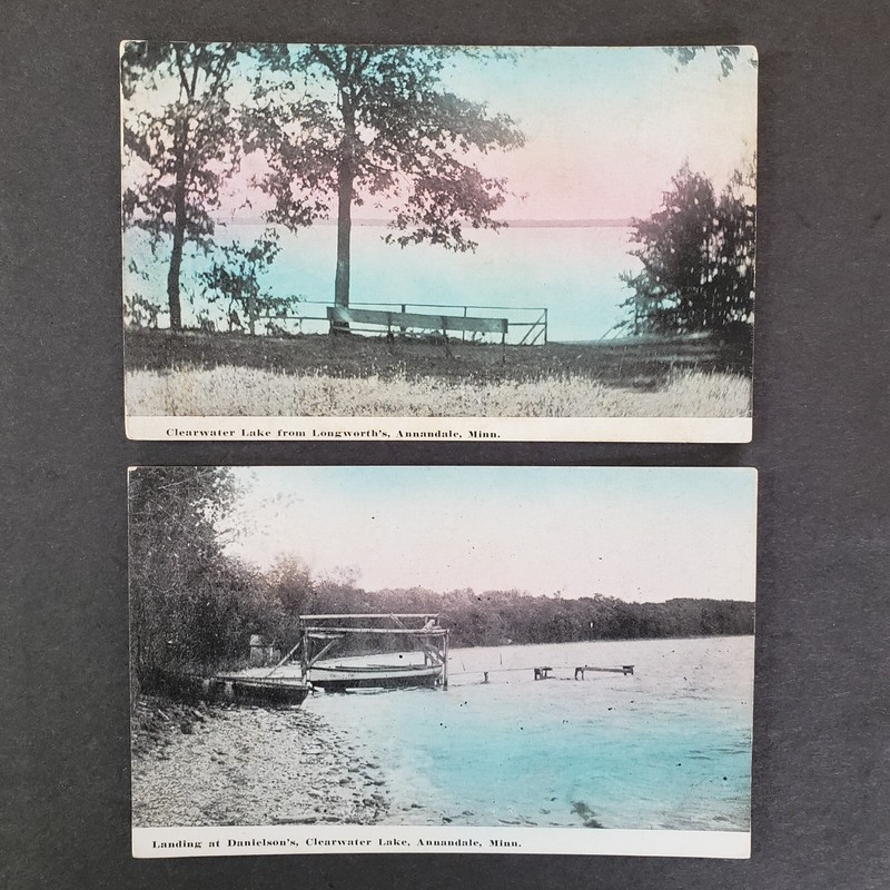 Lot of 2  Hand-tinted, Clearwater Lake, Annandale, MN