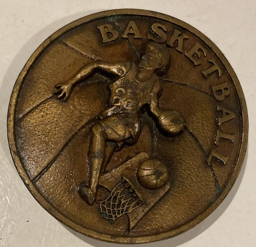 Vintage 1976 Indiana Craft Basketball Brass Belt Buckle